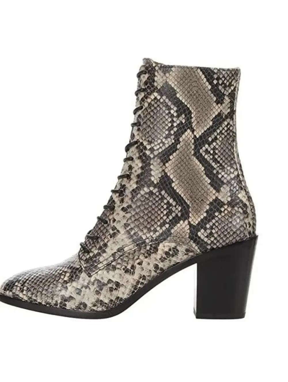 Frye Georgia Lace Up bootie‎ Snakeskin Leather Women's size 7.5 New with box.